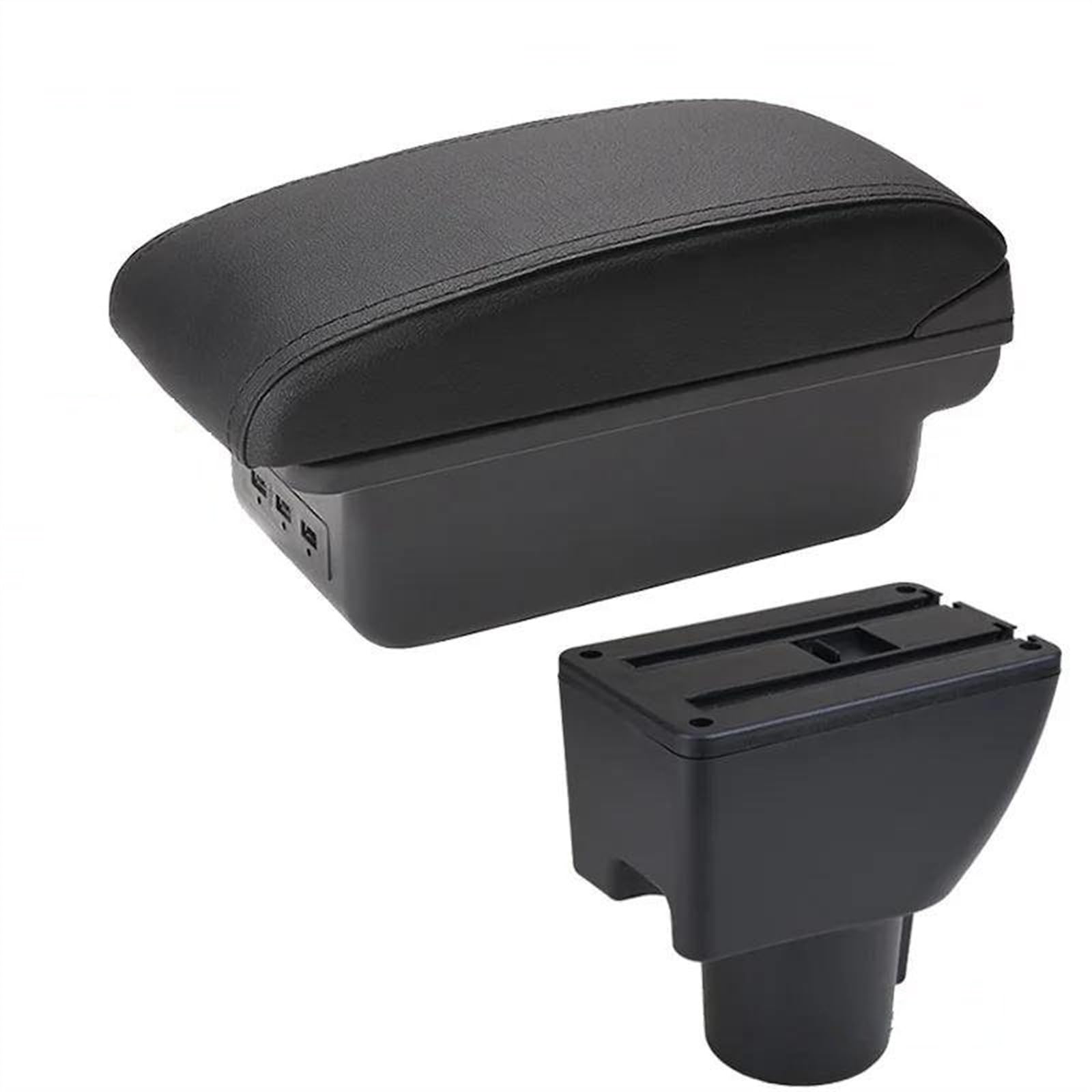 NOHEEU Car Armrest Box Retrofit Parts Dedicated Center Storage Accessories For Getz(B2 Black line 3USB)