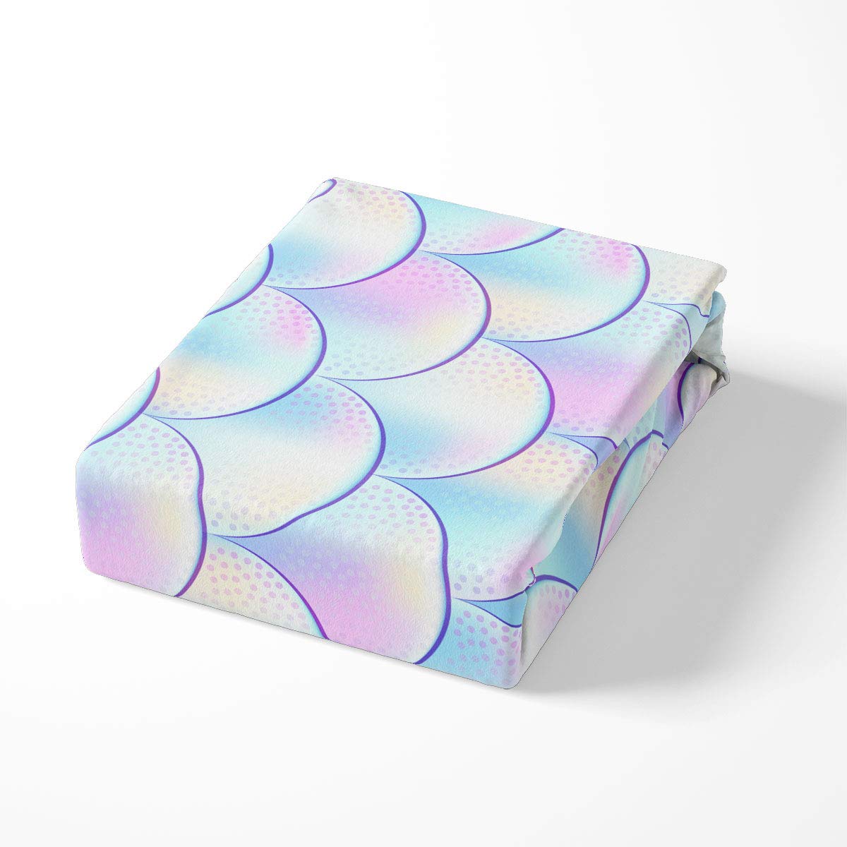Juego de Funda de edredón con Escamas de pez de Sirena Coloridas Escalas de pez,Juego de Ropa de Cama,Funda de edredón 3D,Funda de edredón Morada Vibrante,Super King