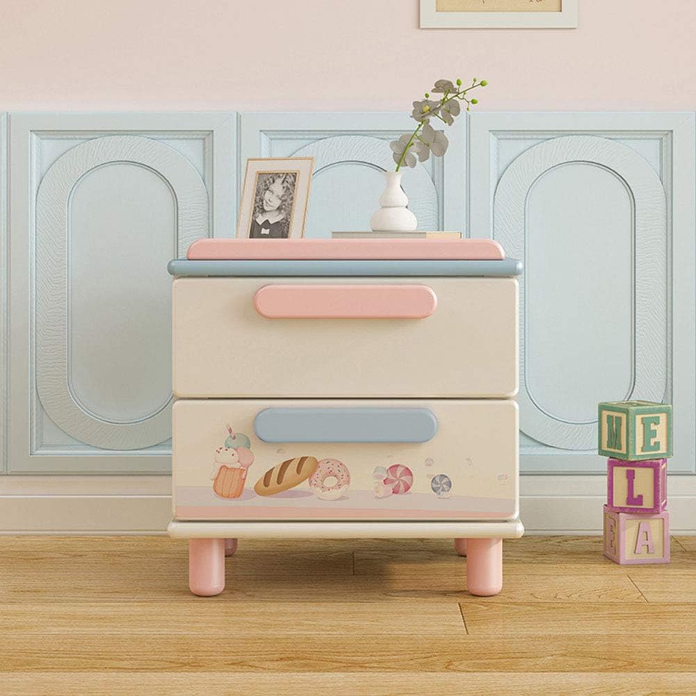 Children's Bedside Cabinet Dressing Table Children's Solid Wood Drawer Storage Pine Side Table for Children's Room Playroom Material