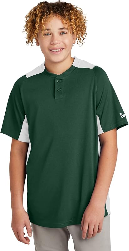 Youth Diamond Era 2-Button Jersey (YNEA221) -Dark Green -XS