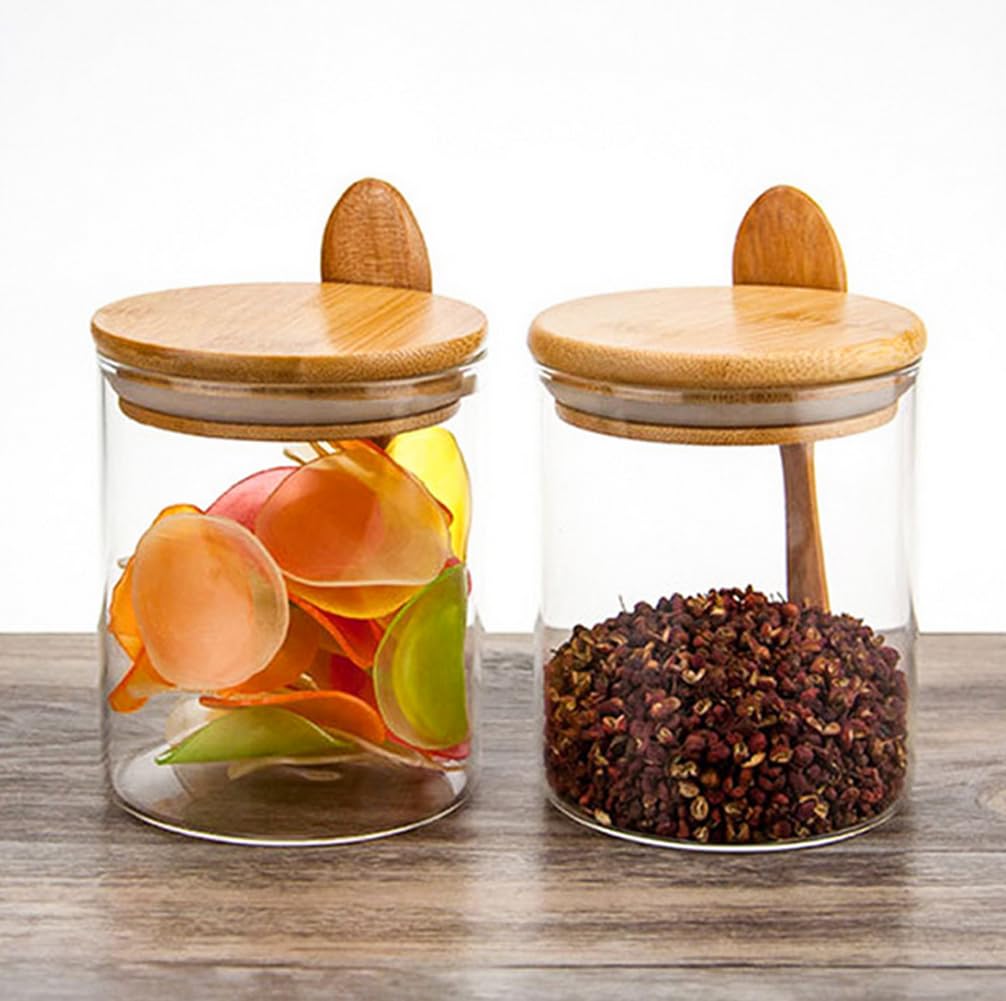 BELLE VOUS Barattoli In Vetro Con Coperchio - Set Di 3 - Contenitori Ermetici Per Alimenti - Barattolo Porta Sale E Zucchero - Barattoli Per Pasta Biscotti E Caffè