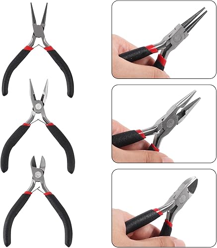 Miniatura 4 de D-FLIFE Kit de herramientas de fabricación de joyas de 19 piezas con estuche de almacenamiento con cremallera para manualidades de joyas y