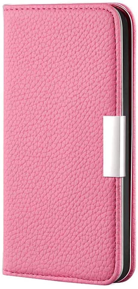 Étui de téléphone à rabat en cuir Lychee rose antichoc pour Apple iPhone 12 Pro