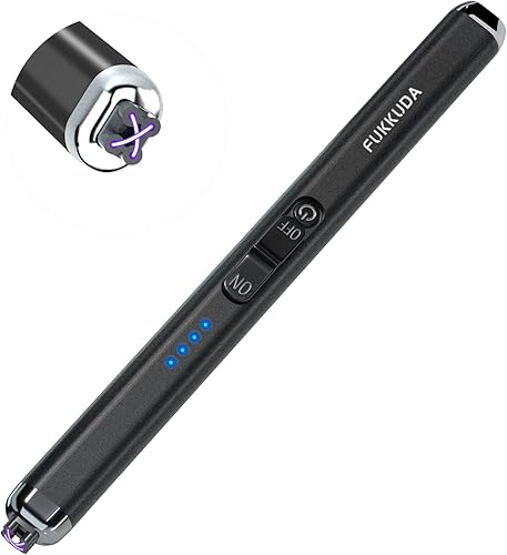 Miniatura 1 de Encendedor eléctrico de doble arco recargable USB encendedor de arco de plasma para vela negro obsidiana