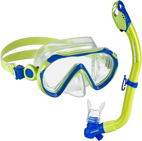Miniatura 2 de Rapido Boutique Collection Sea Breeze Kids Snorkel Set Con Aletas – Anti-Niebla Jr Kids Scuba Máscara y Snorkel Con Bolsa de Transporte Equipo
