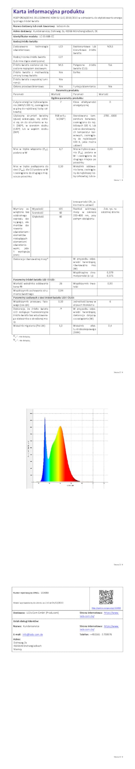 ledscom.de 6x Porzellan Decken-Einbauleuchte TELA weiß, inkl. E27 LED Lampe 918lm, Smart Home, warmweiß - kaltweiß