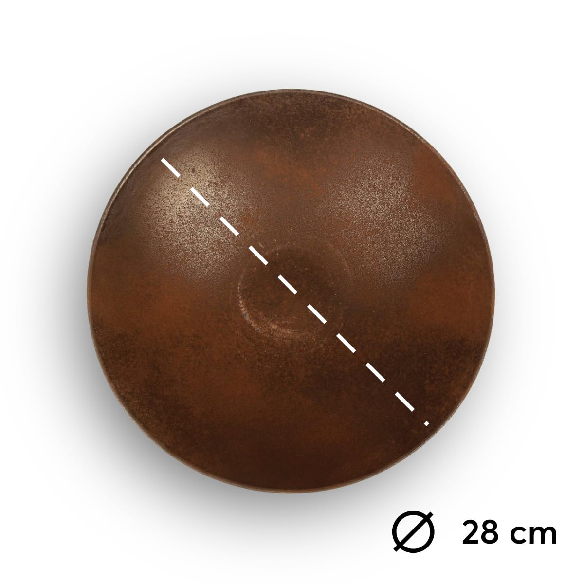 matches21 - Macetas para exteriores resistentes a la intemperie - 2 cuencos decorativos grandes en aspecto de metal oxidado como cuencos para flores - cuencos planos de jardín de 28 cm para flores,