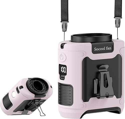 Miniatura 12 de Socool Ventilador de cintura portátil de 10000 mAh con clip en ventiladores personales recargables, ventilador de camisa de cinturón portátil de