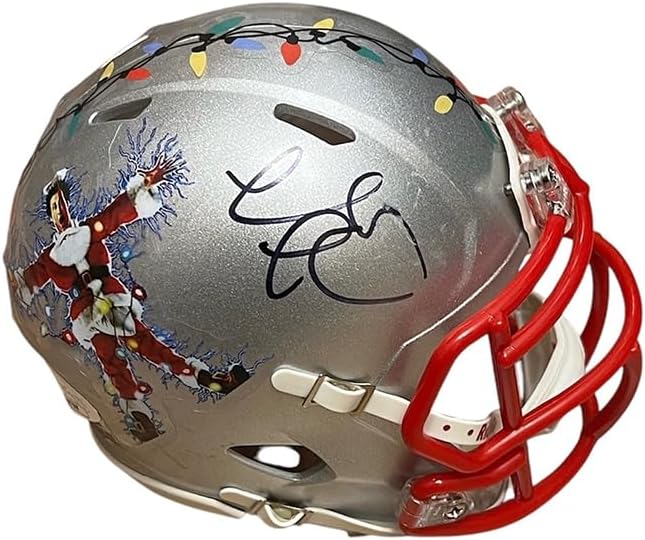 Chevy Chase Signed Gray Mini Helmet JSA
