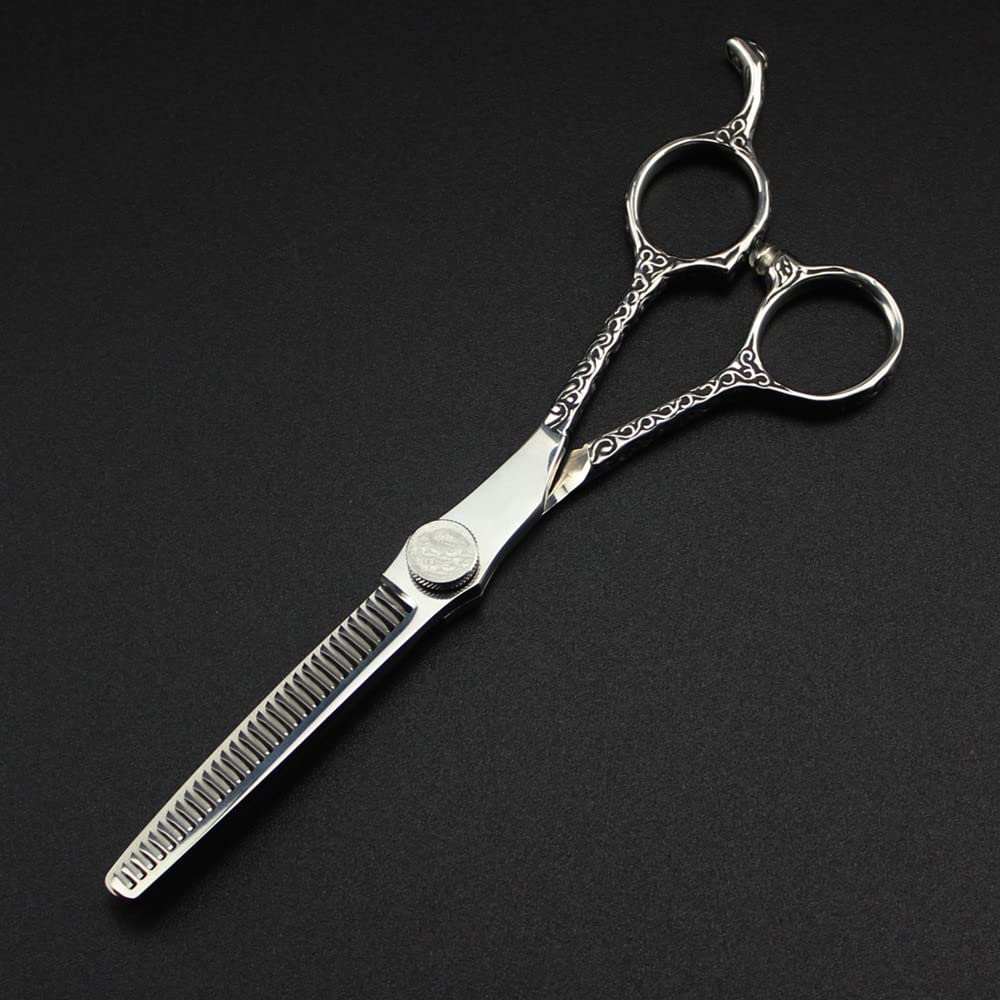 Haarschneideschere, 6 Zoll, Professionelle Schere Aus Japan440C-Stahl, Durchbrochene Haarschere, Zum Schneiden Von Haaren, Zum Effilierscheren Für Friseure,Satz-Q