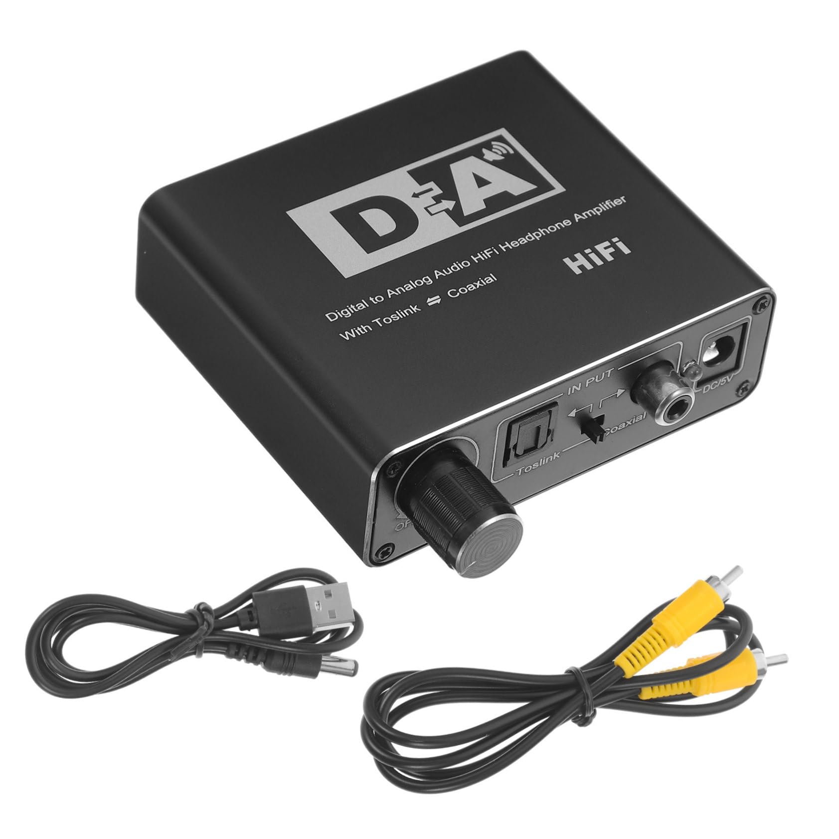 SECFOU Convertitore Digitale-analogico Audio Compatto Adattatore Portatile Per Tv e Stereo Facilita La Conversione Di Segnali Digitali Audio Analogico Include Cavi Necessari