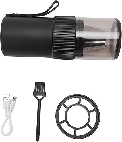 Miniatura 6 de Molinillo de café eléctrico portátil, recargable por USB, con parada automática, ajustable, pequeño, con asa, silencioso y compacto para el hogar,