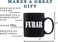 Vista 3 de Rogue River Tactical Divertida taza de café negra militar FUBAR Taza de novedad negra Gran idea de regalo para veteranos militares