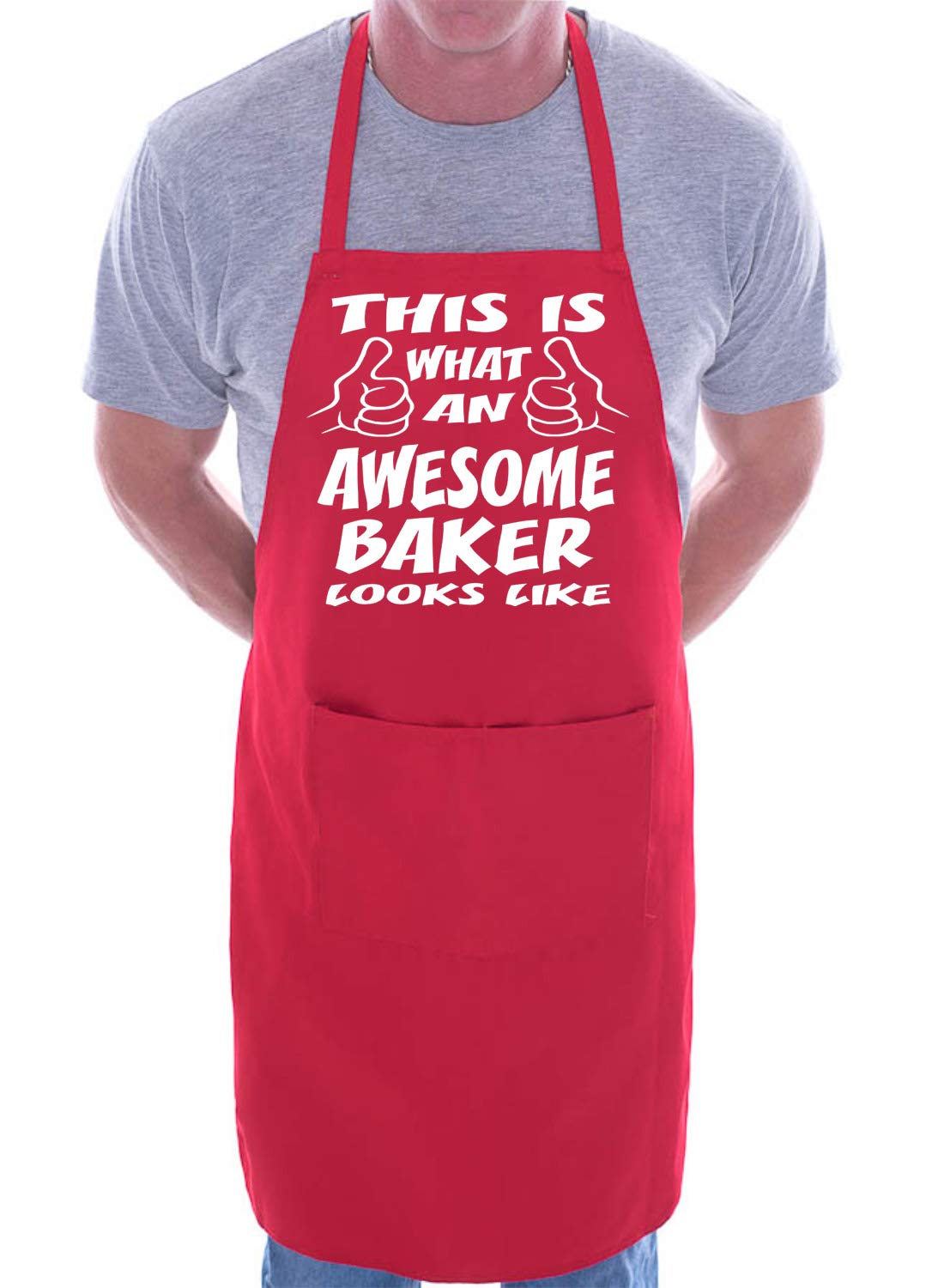 Print4U Awesome Star Baker Chef Apron Cooking Novelty Baking Gag Gift Present Ladies Red