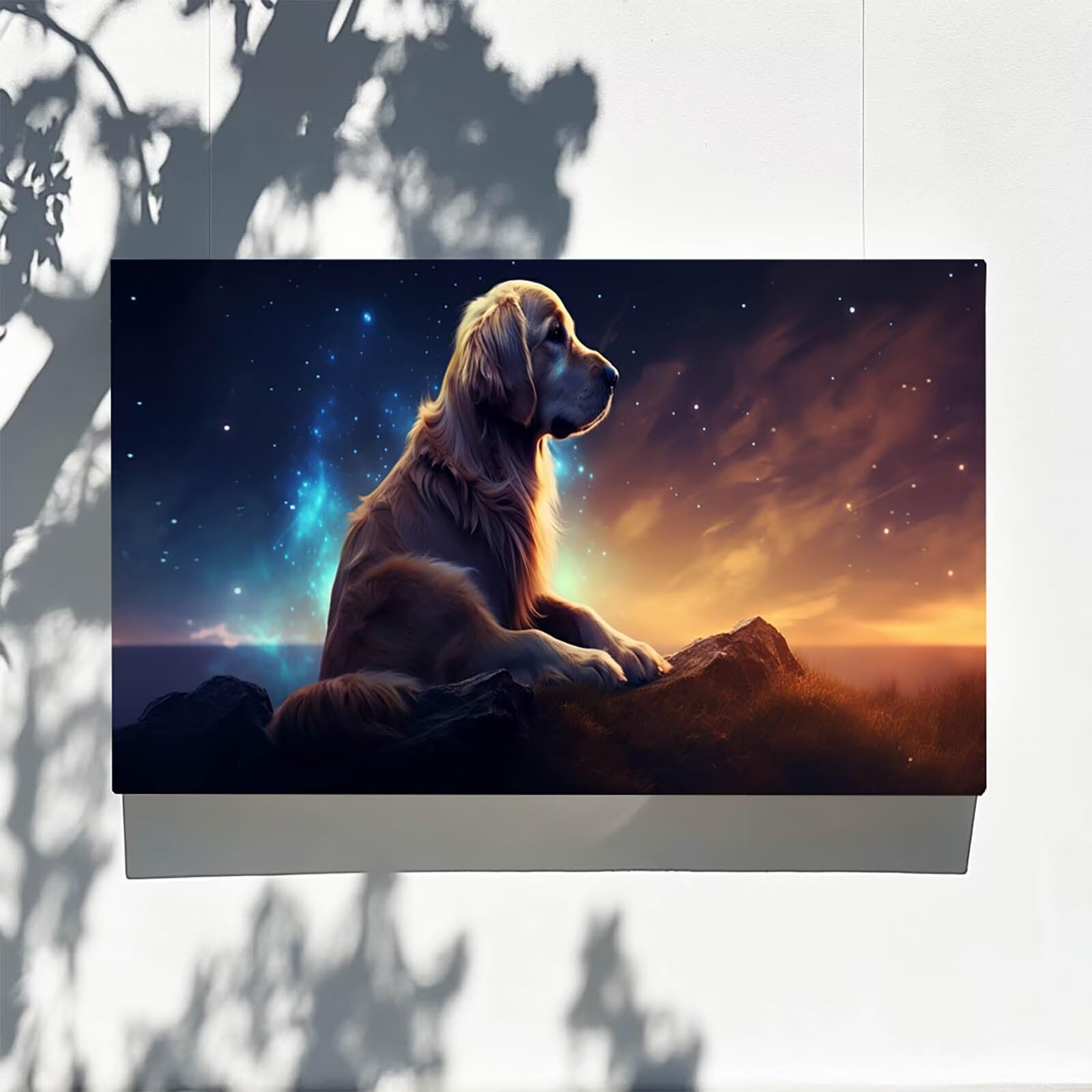 Pintar por Numeros Adultos Cielo estrellado, Pintar por Numeros Niños Kit Manualidades Adultos Perro Cuadros para Pintar por Numeros Pintura Acrílico, Cuadros Decoracion Salon Modernos 80X160cm 7w-4-5