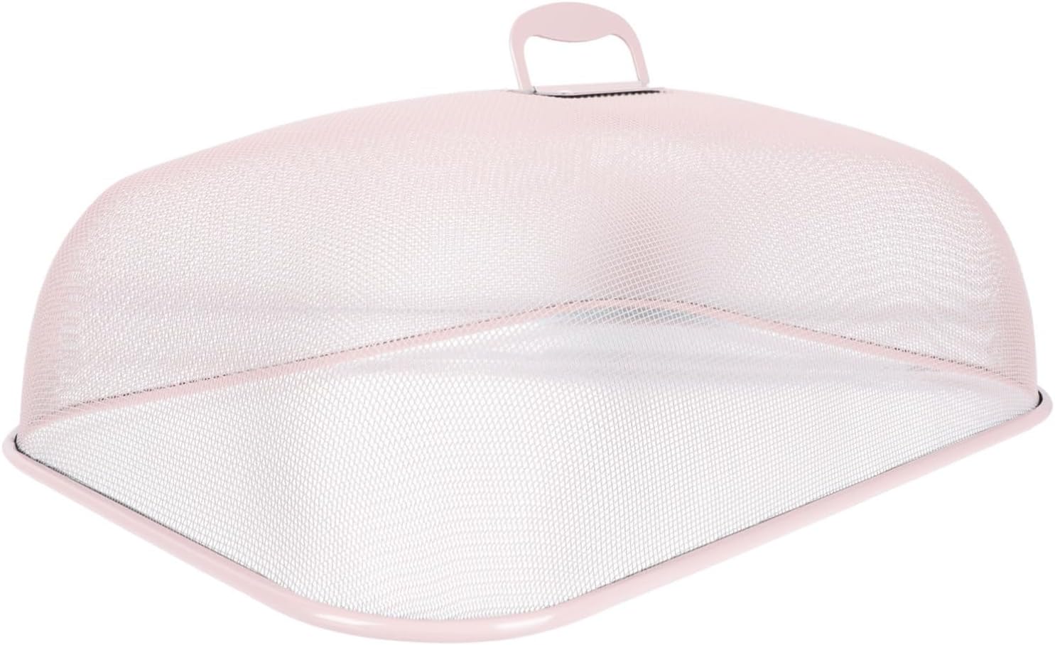 Ciieeo Iron Food Protecting Cover with Handle Dustproof and Kitchen Food Tent Large Pink Square Fresh Keeping Cover for Home Practical and Easy to Clean