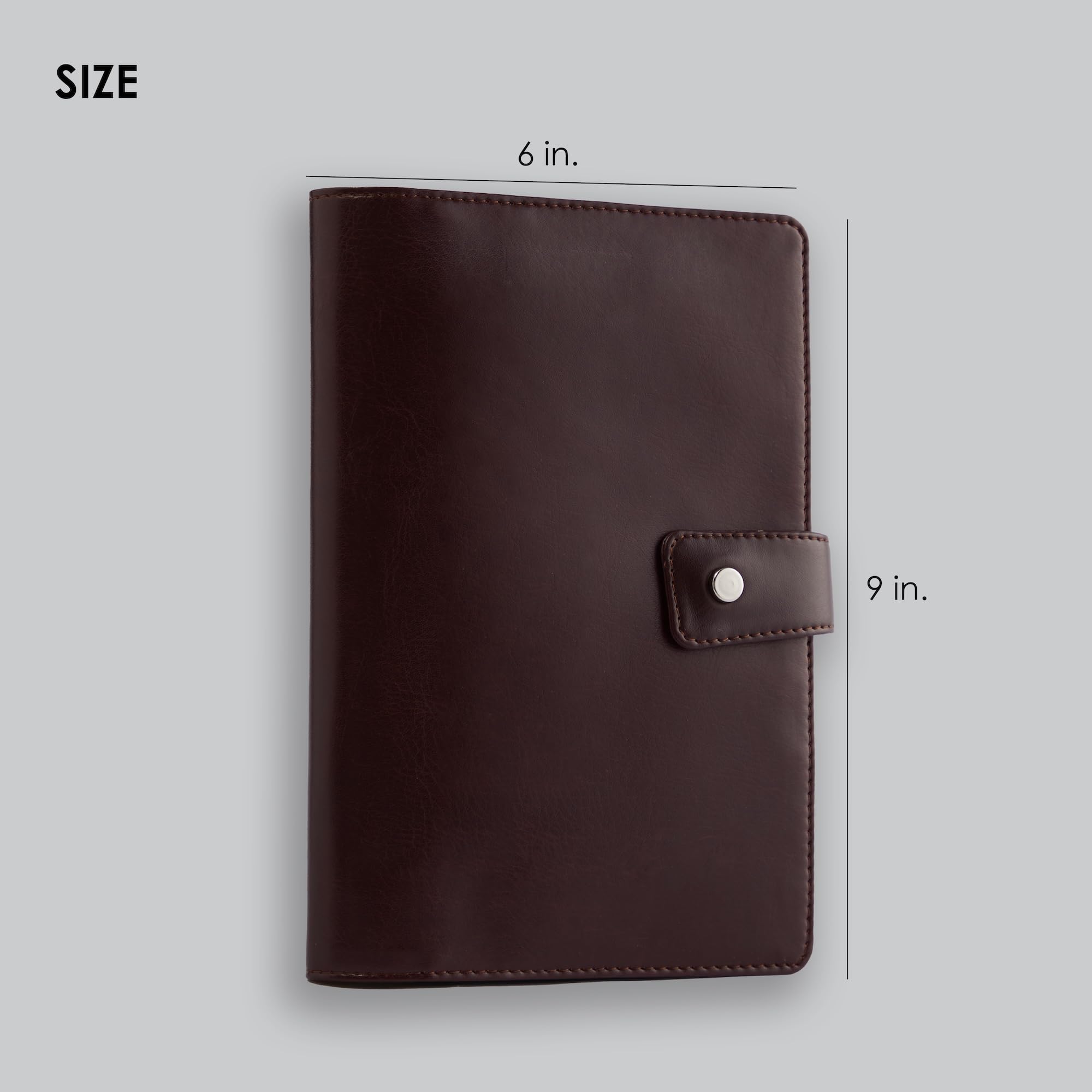myPAPERCLIP Classic Edition - Organizer Italin in pelle vegana, adatto per notebook A5, chiusura magnetica, porta carte e tasca per memo, include taccuino A5, ricaricabile