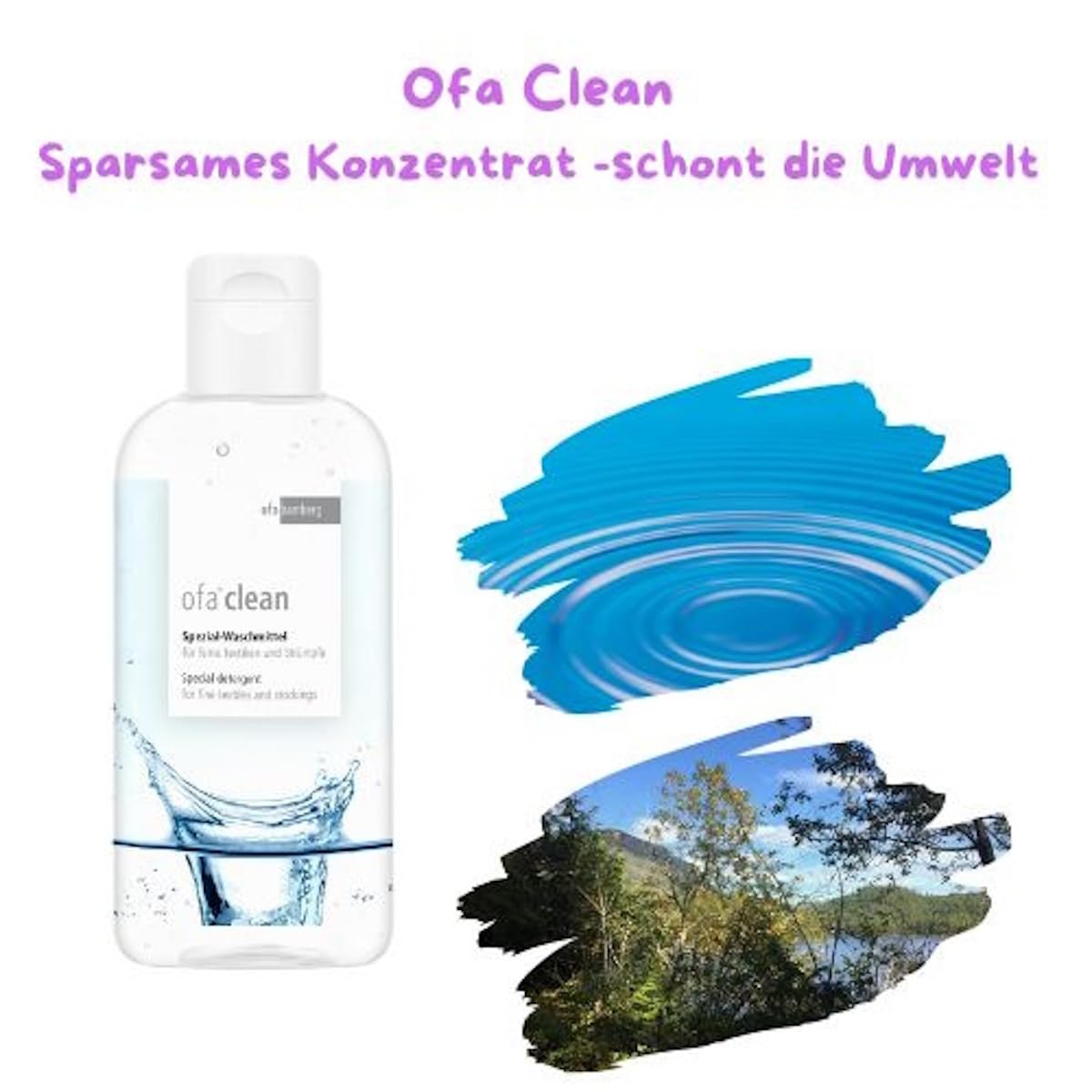 Ofa Clean Spezialwaschmittel Stützstrümpfe + Olanmarp Wäschenetz (500 ml) | Schonende Pflege für Kompressionsstrümpfe, inkl. Wäschenetz – ideal für empfindliche Medizintextilien