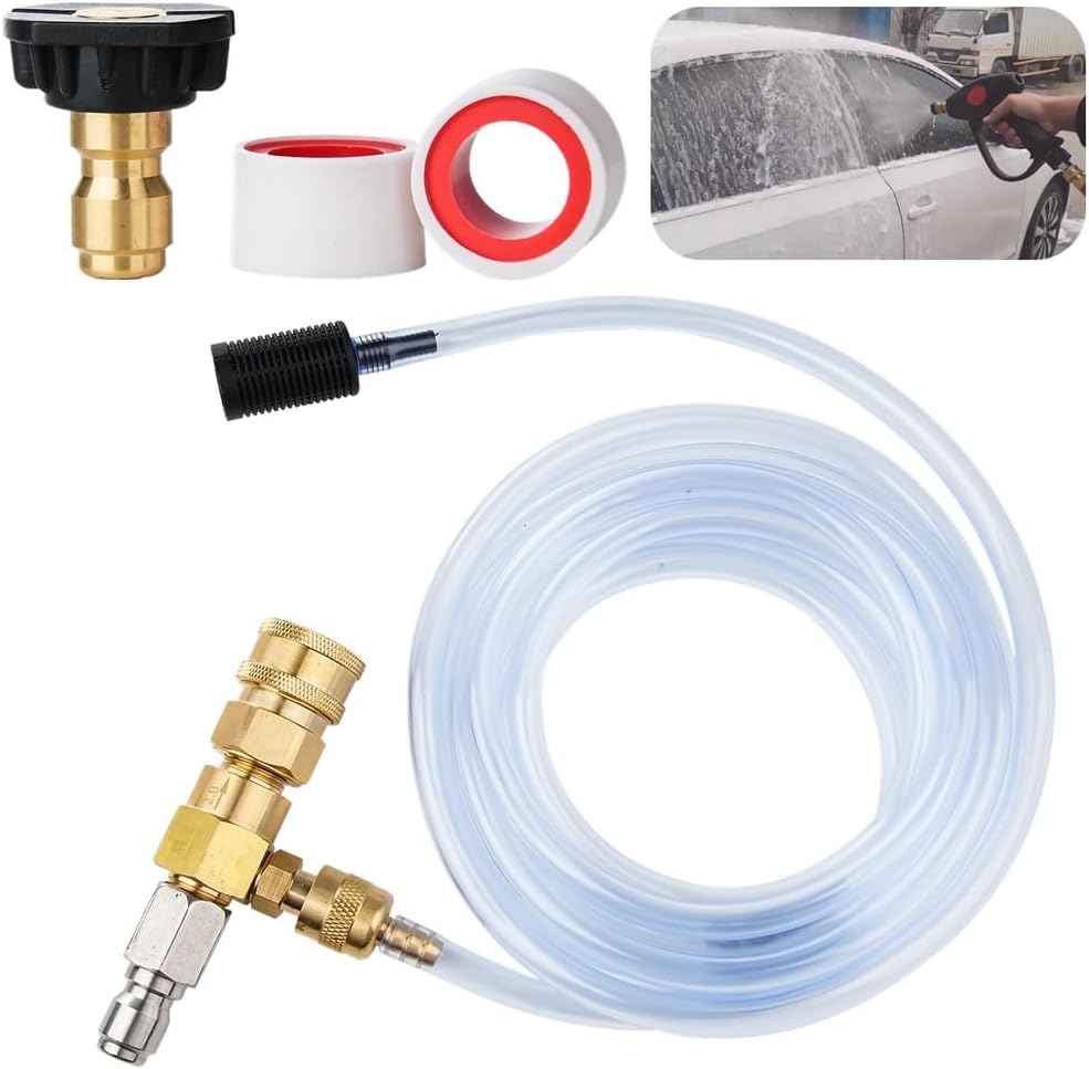 Pressure Washer Downstream Injector, Chemical Dispenser Kit with Quick Connect 3/8 Inch, Adjustable Soap Dispenser Up to 4000 Psi
