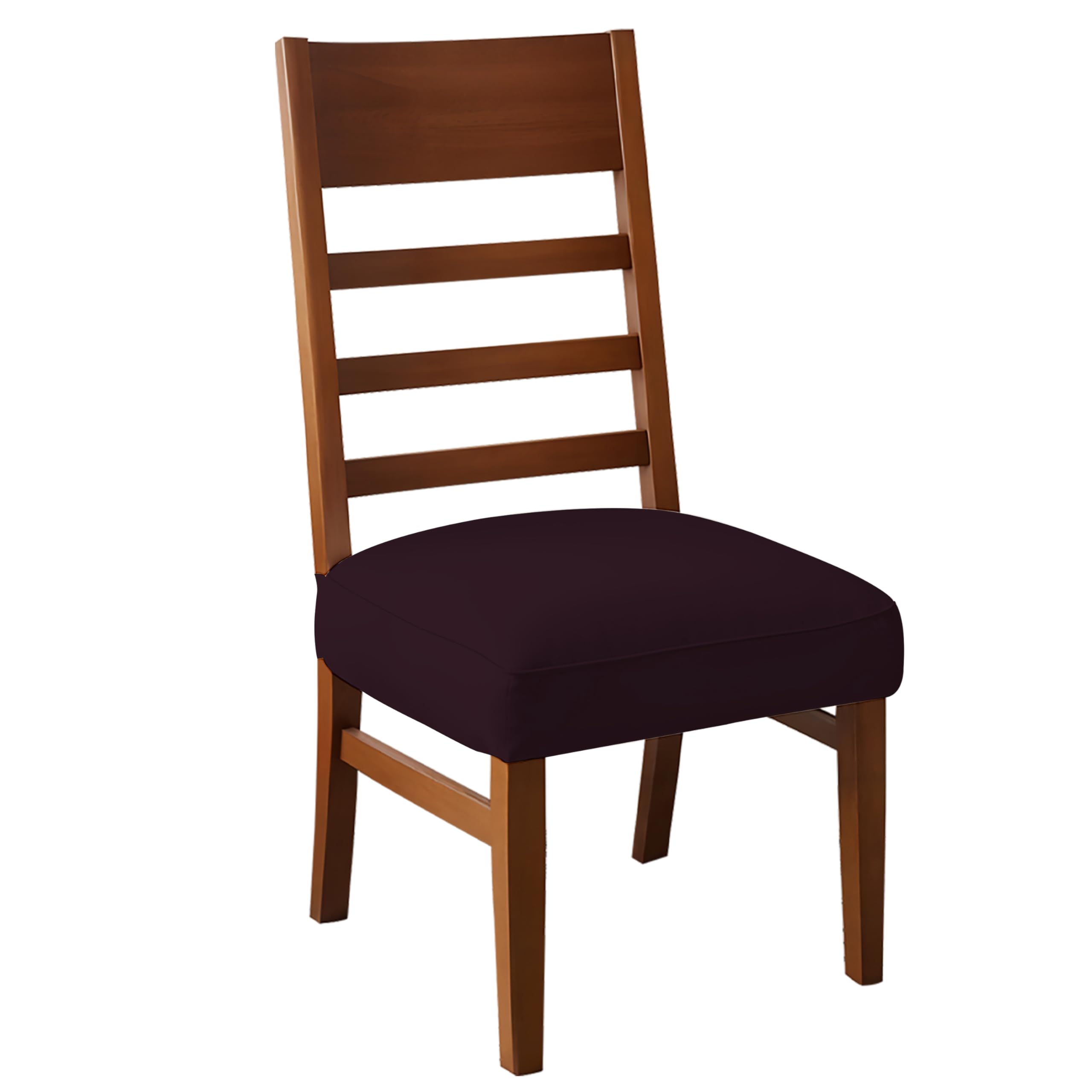 HOTKEI Pack of 4 Wine Dining Chair Seat Cover 200GSM Fabric Elastic Stretchable Protector Slipcover for Dining Table Chair Cover Set of 4 Seater