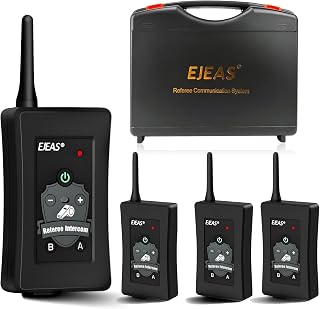 Novamente FBIM Professional Football Referee Bluetooth Intercom, 850mAh Full-Duplex 1500M Wireless Bluetooth Interphone with Noise Reduction Function for Soccer and Handball Referees (4 Packs)