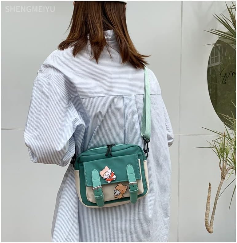 Miniatura 7 de Bonita bolsa de mensajero para la escuela, kawaii, bolso cruzado para mujer, Azul, Bandolera