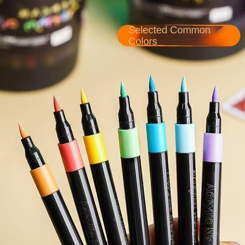Image of SMILE Professional 36 Colors Acrylic Marker Pen Set - Multi Surface Paint Pens for Rock, Glass, Canvas, Wood, Ceramic, DIY Craft & School Projects