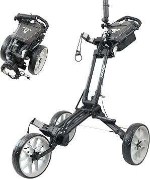 Newfly Three Wheel Golf Bag Hand Cart Compact Fully Automatic Foldable Ultra Light Minimal Foldable Size Scorecard Umbrella Stand