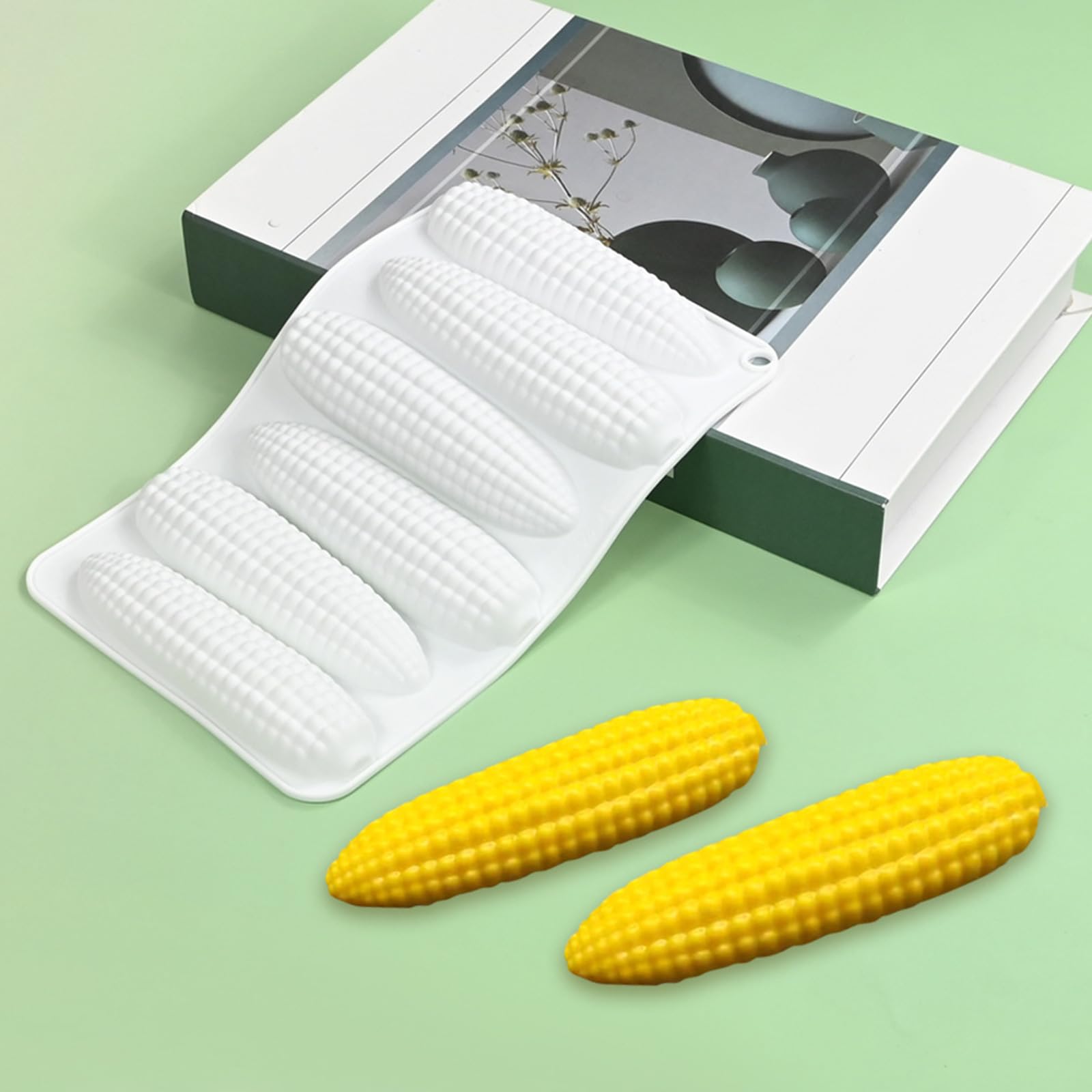 Moule En Silicone En Forme D'épis De Maïs - 6 Cavités - Pour Gâteaux, Desserts, Chocolats - 22.5x14.2cm - 4