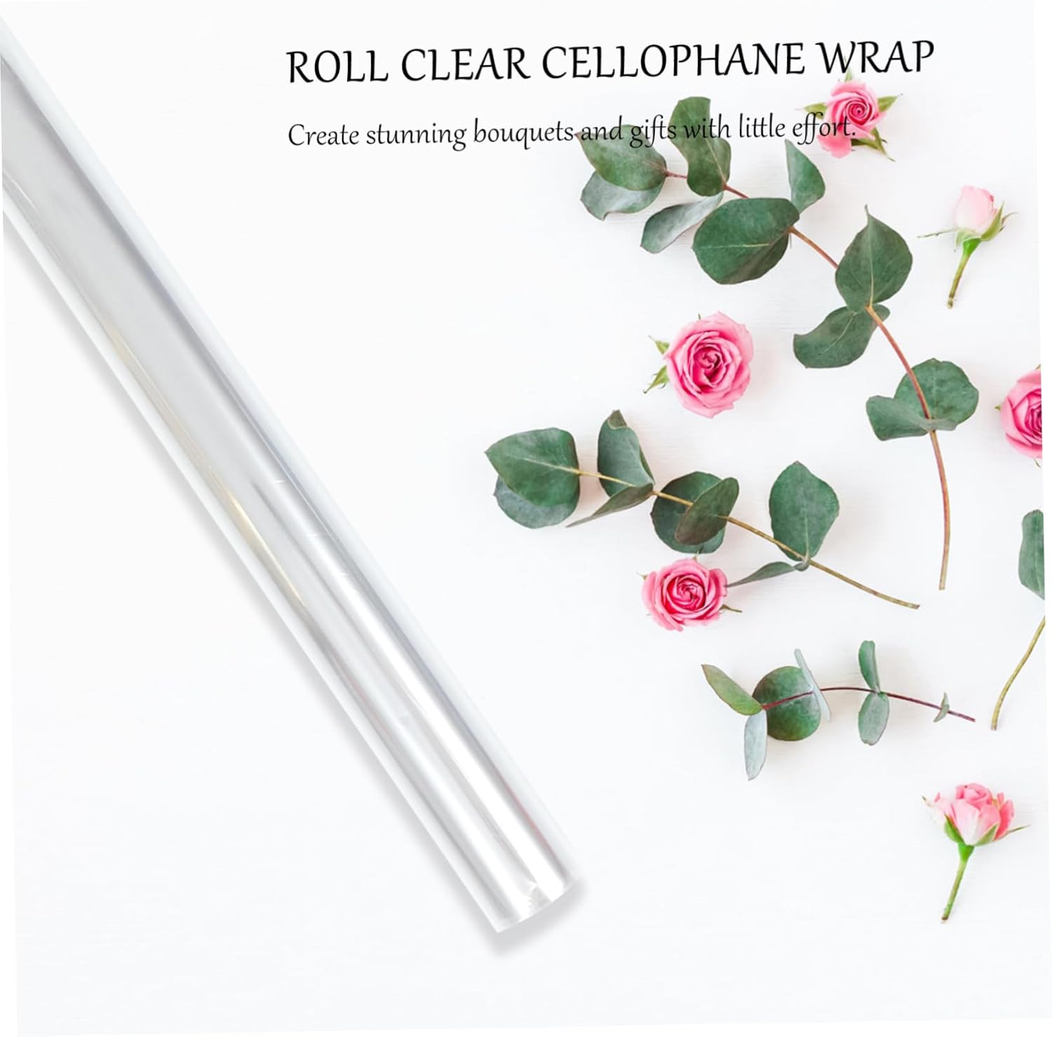 Didiseaon 10M Clear Cellophane Wrap Roll Florist for Bouquets Present and Hamper Wrapping Versatile Transparent Cello Wrap for All Occasions