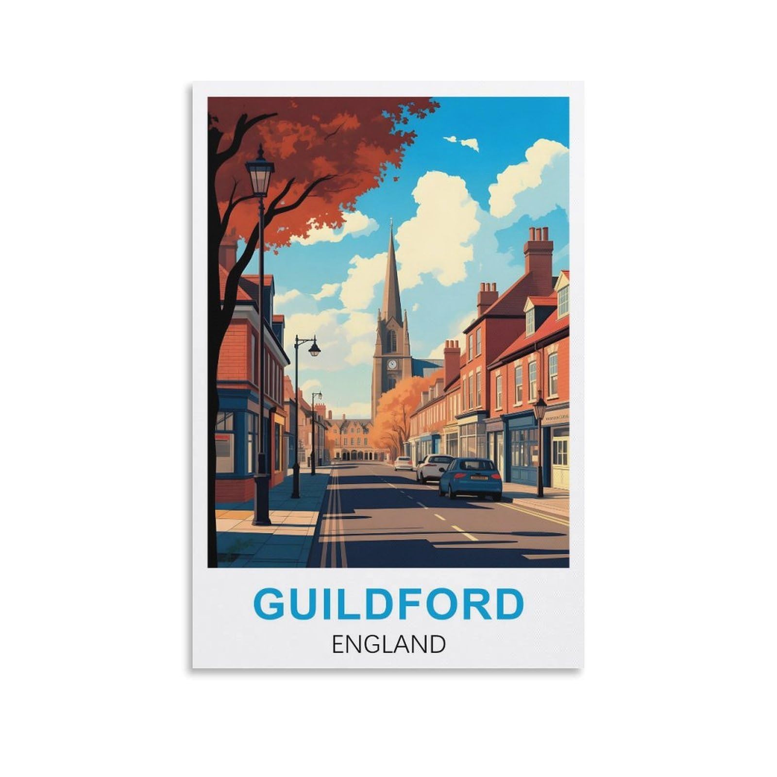 EZMLFA 5D Diamond Art Kits for Beginner,Guildford England,Diamond Picture Art for Beginner, DIY Gem Cross Stitch Creative Gift Home Wall Decor 40x50cm