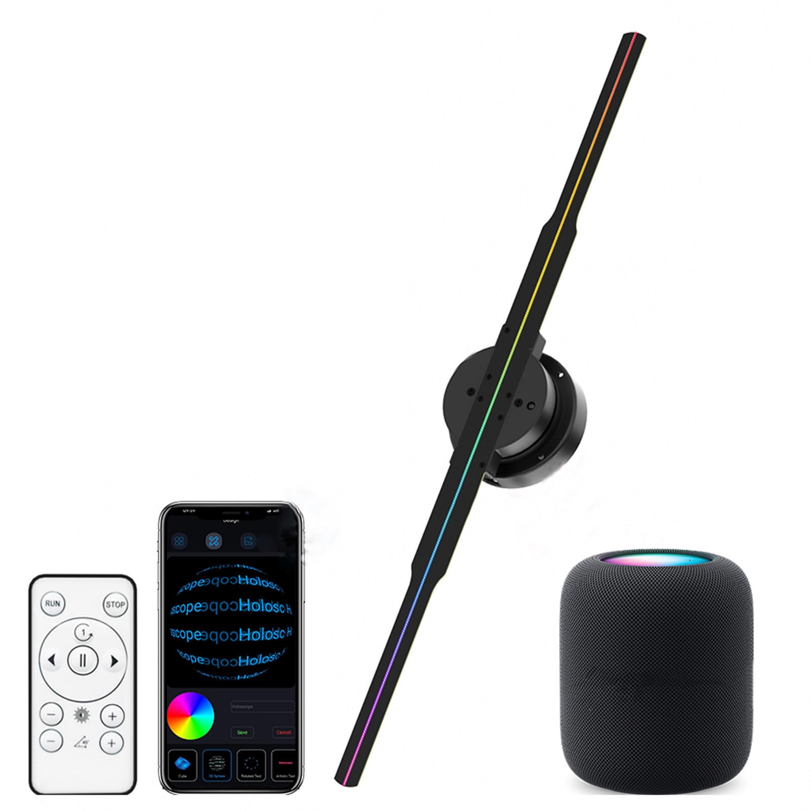 Projecteur holographique 352 LED ventilateur 3D affichage intelligent publicitaire Bluetooth