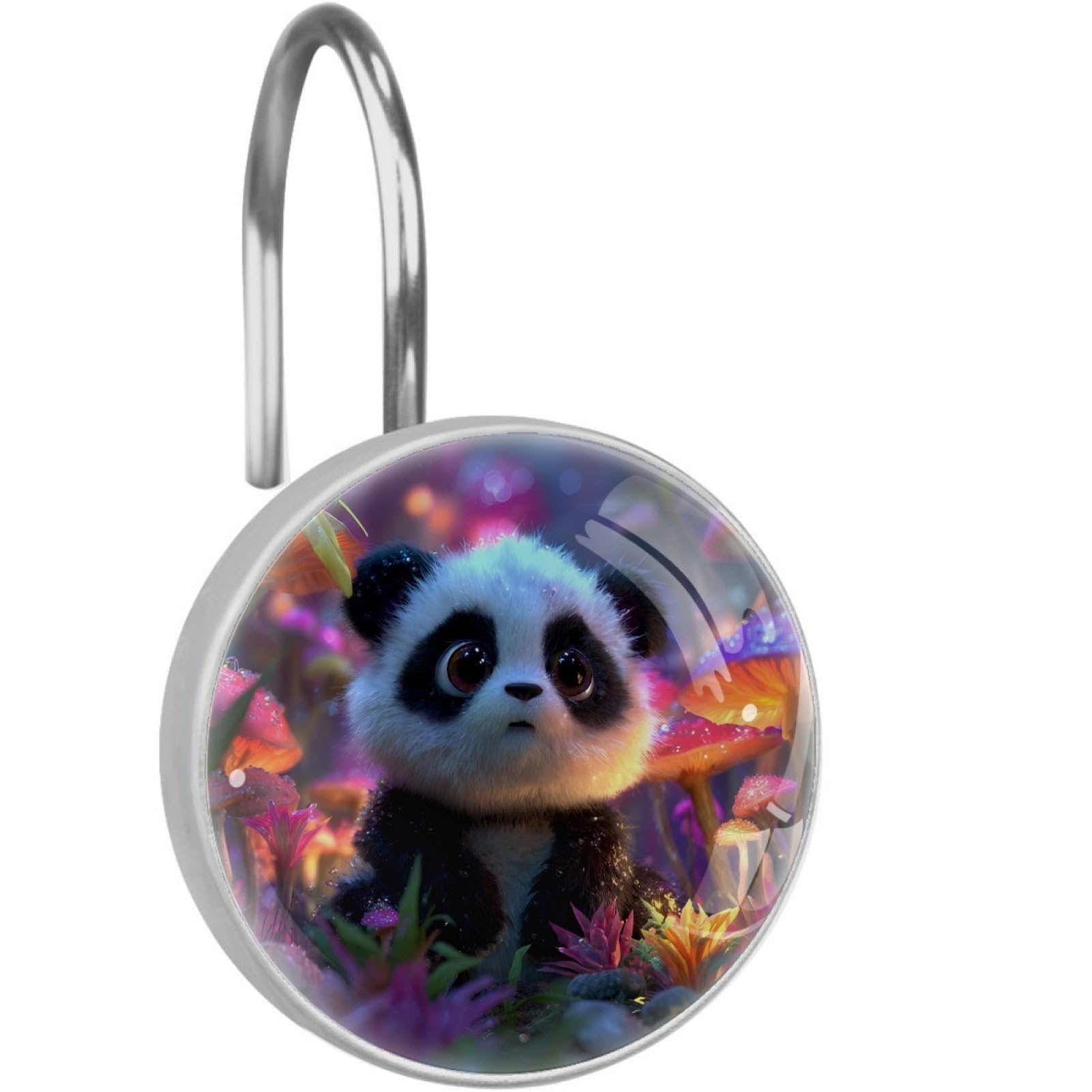 VAPOKF Shower Curtain Hooks, 12PCS Panda Shower Curtain Hook for Bathroom Decors Home Bedroom