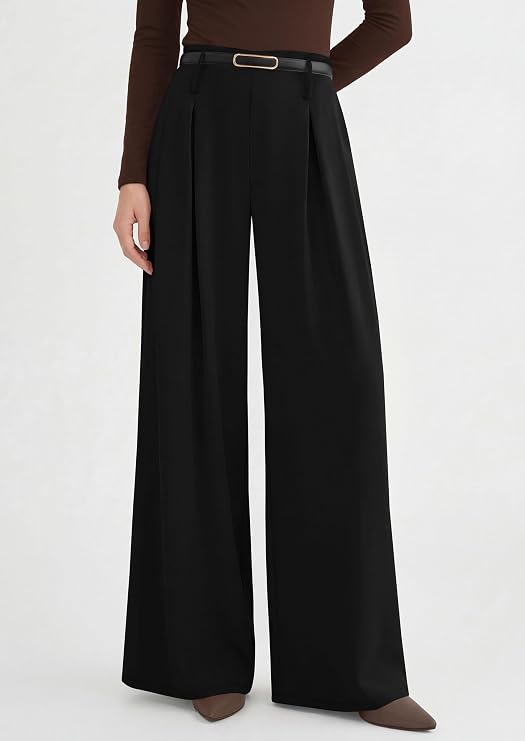 PRETTYGARDEN Womens Wide Leg Trousers 2026 Elastic High Waisted Dress Pants Pleated Slacks Flowy Business Work Palazzo Pants