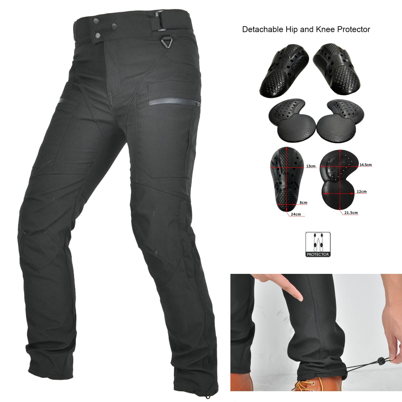 Pantaloni Moto Uomo Resistente Idrorepellente Antivento Vita Alta Quattro Stagioni Motocross Racing Turismo