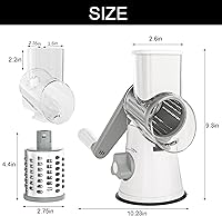 Vista 9 de Cambom Rallador de queso giratorio 5 en 1, triturador de queso de manivela para queso fresco, verduras, nueces, base de succión antideslizante