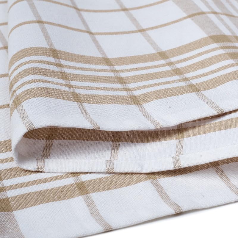 Image of Encasa XO Kitchen Towels and Dish Cloths Sets | Beige Non-Terry Highly Absorbent Cotton Terry Towels | 70x45 cm | Multipurpose for Washing Dishes and Cleaning Pack of 4
