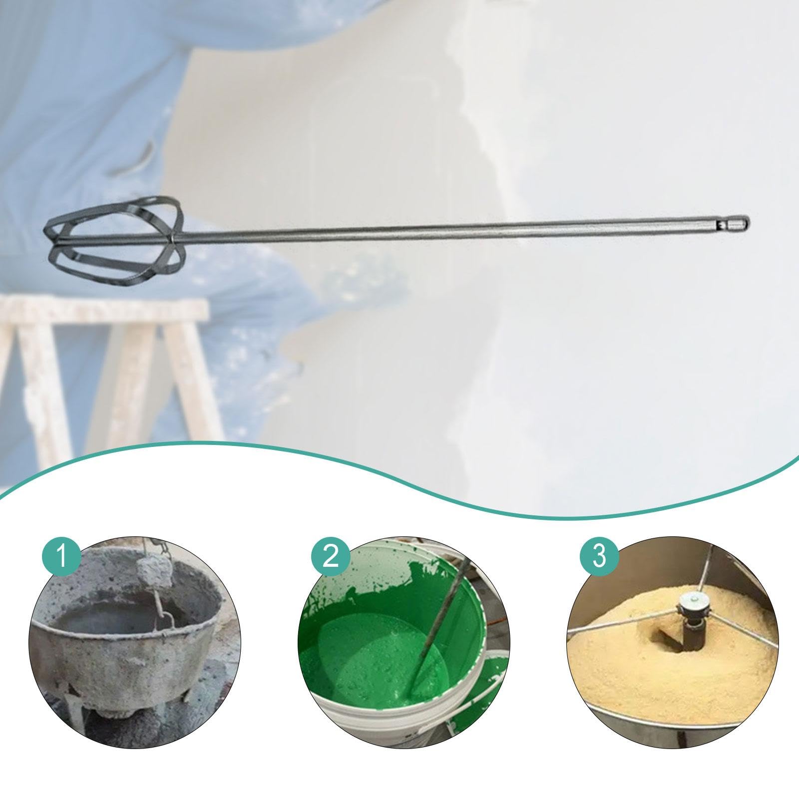 Varilla Mezcladora de Hormigón Herramienta de Acero Inoxidable para Taladro Eficiente en Mezcla de Pintura Cemento Y Arena Adecuada para Talleres Domé, 28cm