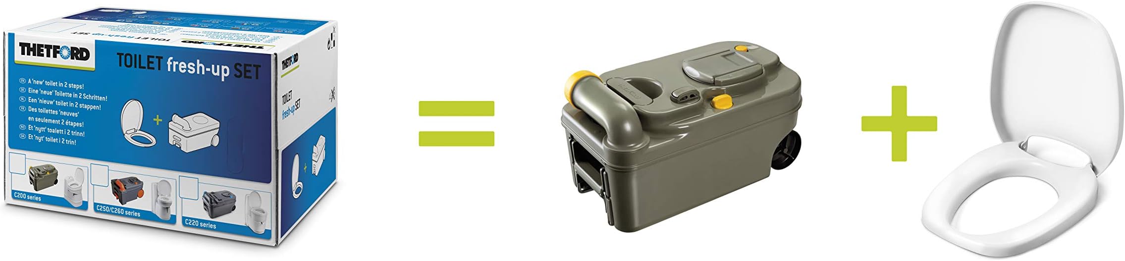 Kit De Rafraîchissement Thetford C200 - Cassette De Toilettes De Remplacement Avec Siège Pour Caravane