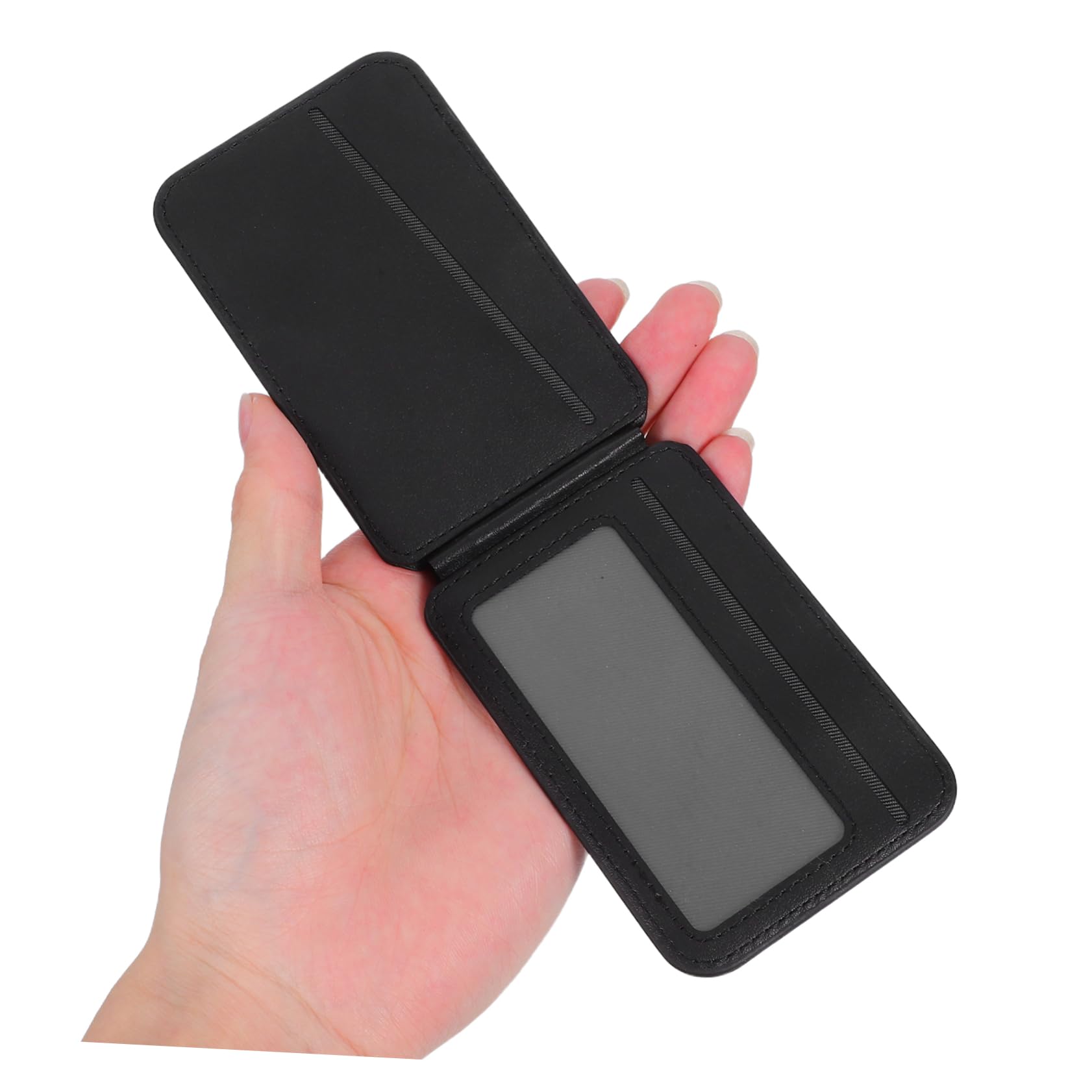 Gatuida Porta Carte Magnetico per Telefono Nero in Pu Supporto Pieghevole | Scomparto per Tessere e Badge, Funzione da Tavolo, Design Multifunzione per Uso Quotidiano