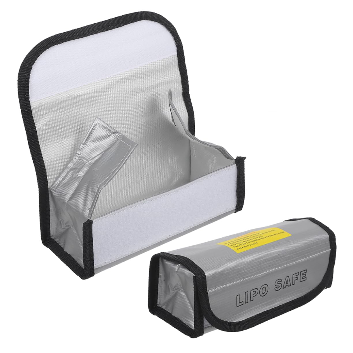 KALLORY 2PCS Heat Resistant Lipo Battery Storage Bags Explosion Fireproof Pouch for Lithium Batteries for Aircraft Safety Prevent Overheating
