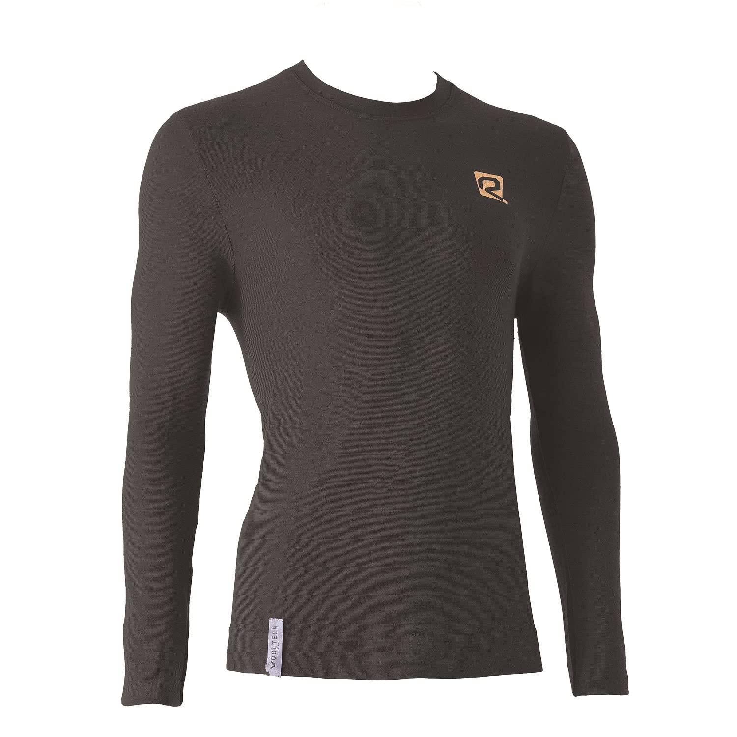 Maglia Girocollo Manica Lunga in Lana Merino Australiana Extrafine Man (Nero, IV)