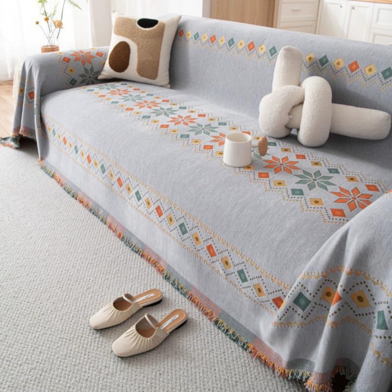 Image of Homero Reversible Sofa Throw Cover Premium Chenille Sofa Cover for 1 Seater Sofa with Anti Slip Design and Soft Touch Furniture Protection
