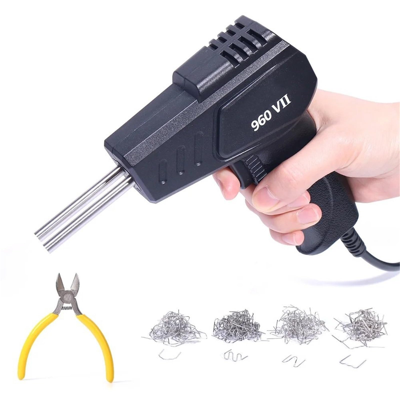 960 VII Spawarka do plastiku 70 W Pistolet do gwoździ Do gorąco Lutownica Zszywki Zestaw narzędzi do naprawy zderzaków GORĄCY Zszywacz Maszyna do zszywaczy na gorąco(WHITE)