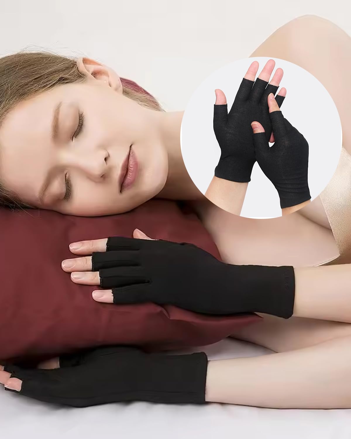 3 paia Guanti senza dita in cotone,Guanti da fitness sottili,Protezione UV estiva per mezze dita,Guanto in stoffa,Guanti in tessuto certificati e delicati sulla pelle-Nero