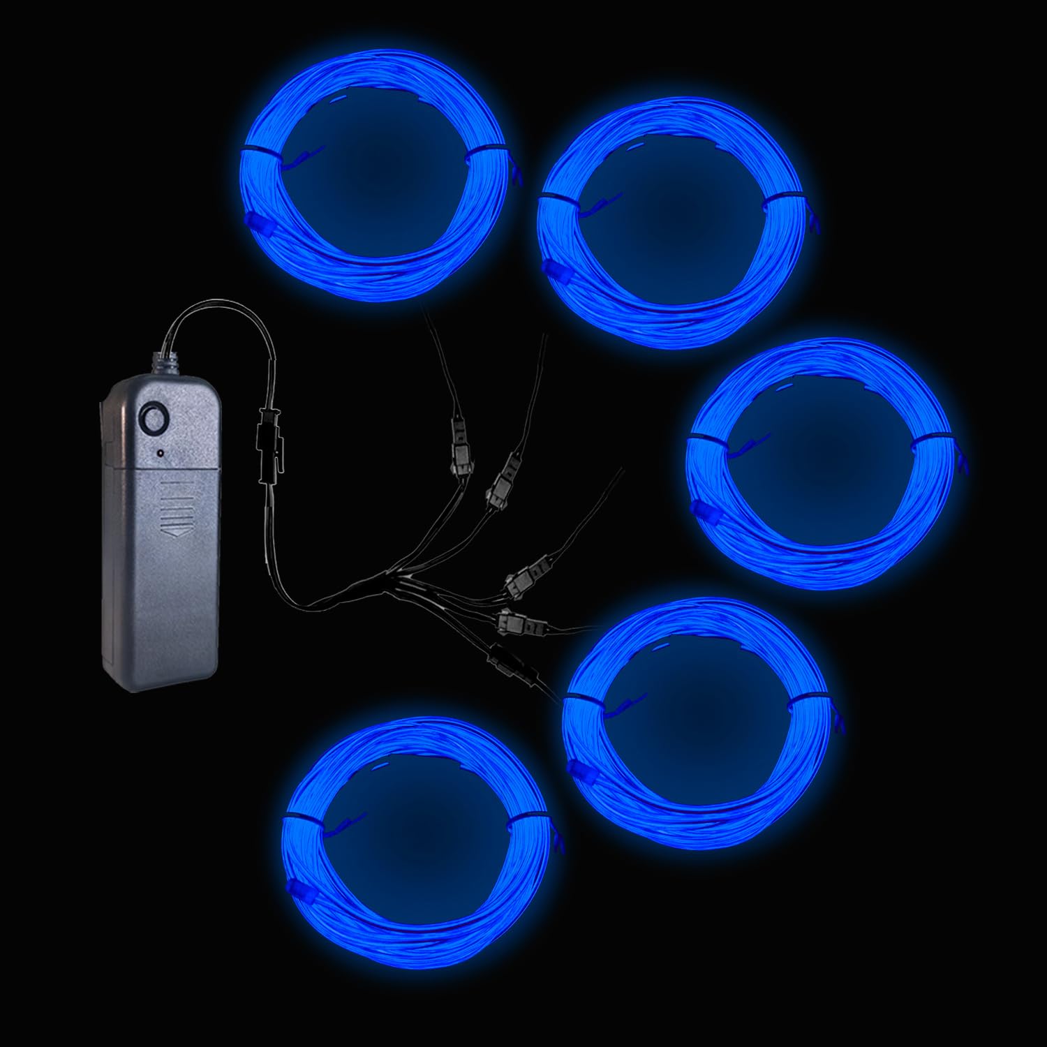 Gcidto Neon Light 5-in-1 Metre EL Wire, a Decorative Lighting Strip with Three Illumination Modes, Suitable for Various Occasions Such as Birthday Parties, Halloween, and More. (Blue)