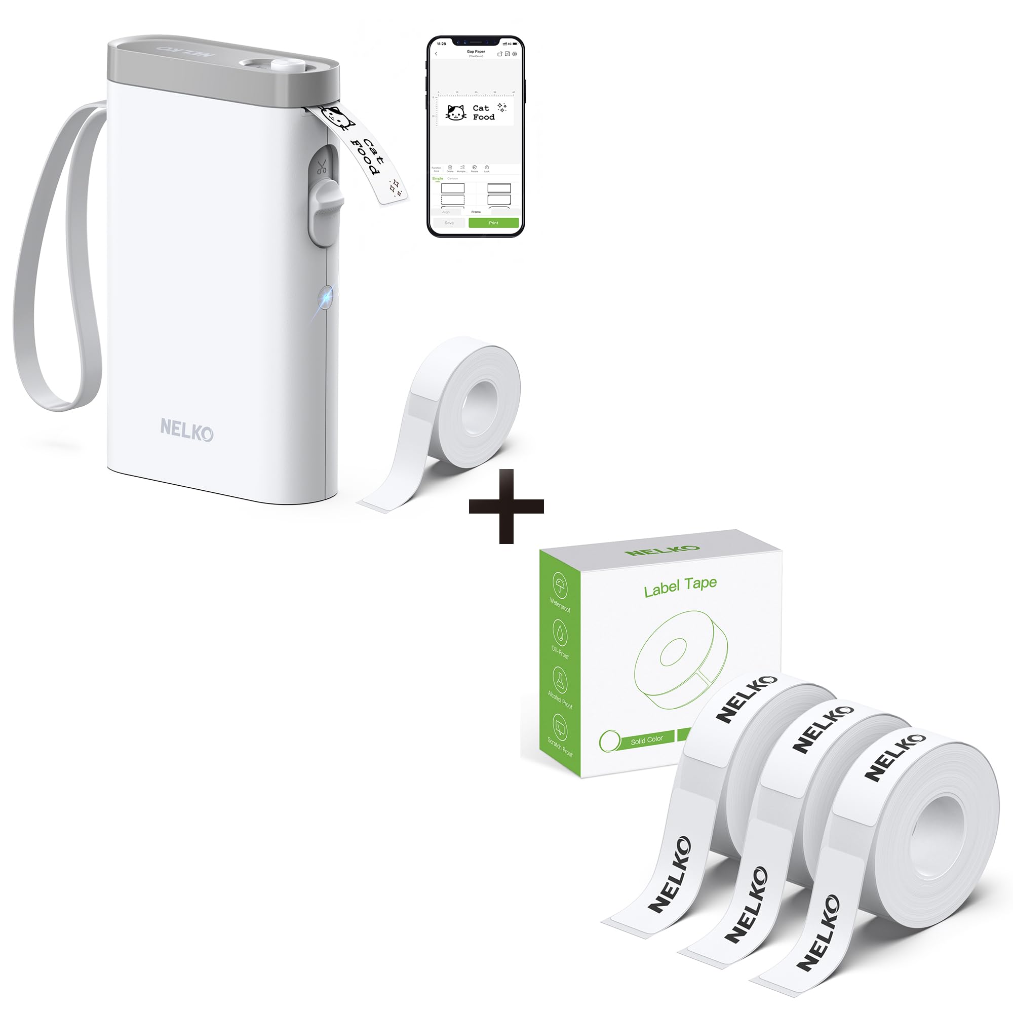 Amazon.com : Nelko White Label Maker Machine with Tape, P21 Label