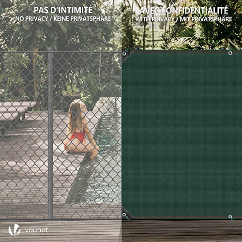 Image of VOUNOT Privacy Netting 1.8x20m Garden Screening 230 g /m HDPE Shading Net, 95% Shading Rate UV-Resistant, Tear-Resistant Windbreak Fencing with Holes and Cable Ties, Green
