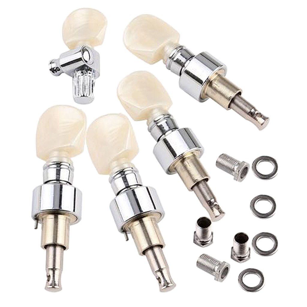 5 cuerdas Banjo Perlado Máquina Cabezales Botón Tuning Pegs Tuners Reemplazos