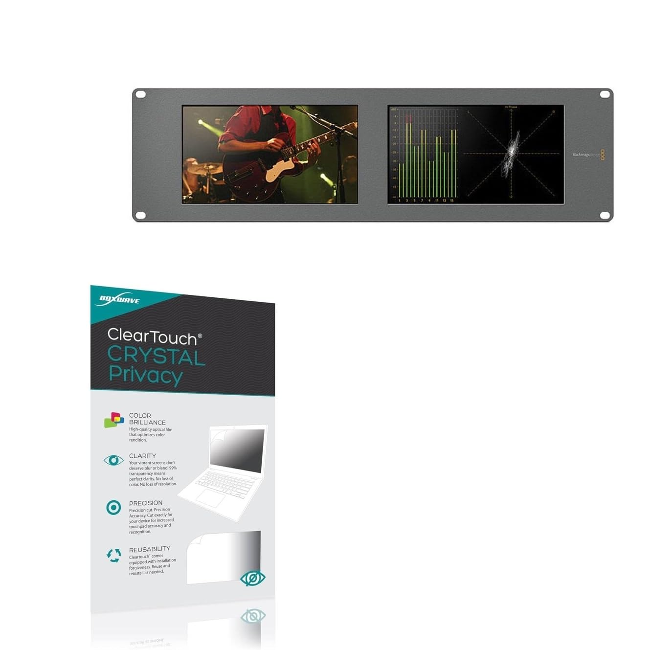 BoxWave Screen Protector Compatible with Blackmagic Design SmartScope Duo 4K 2 - ClearTouch Crystal Privacy (2-Pack), Privacy Screen Protector Flexible Film Clear